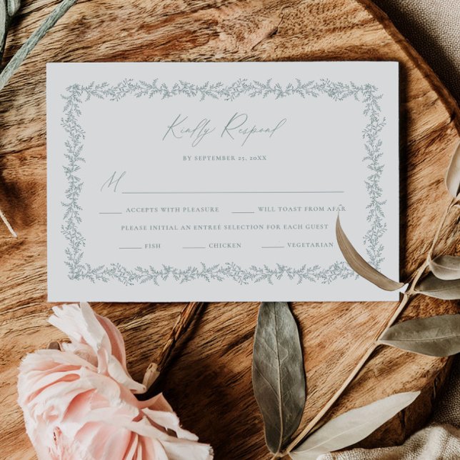 Dusty Sage Wedding Invitation RSVP Response Card (Subido por el creador)