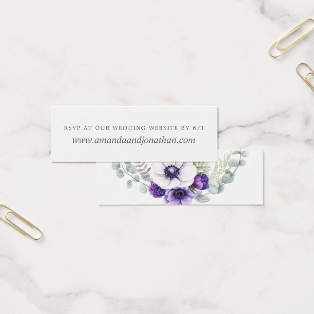 Dusty Violet Boda acuarela Floral RSVP (Oficina)
