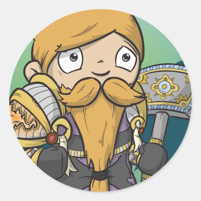 Dwarf Paladin - Pegatina (Anverso)