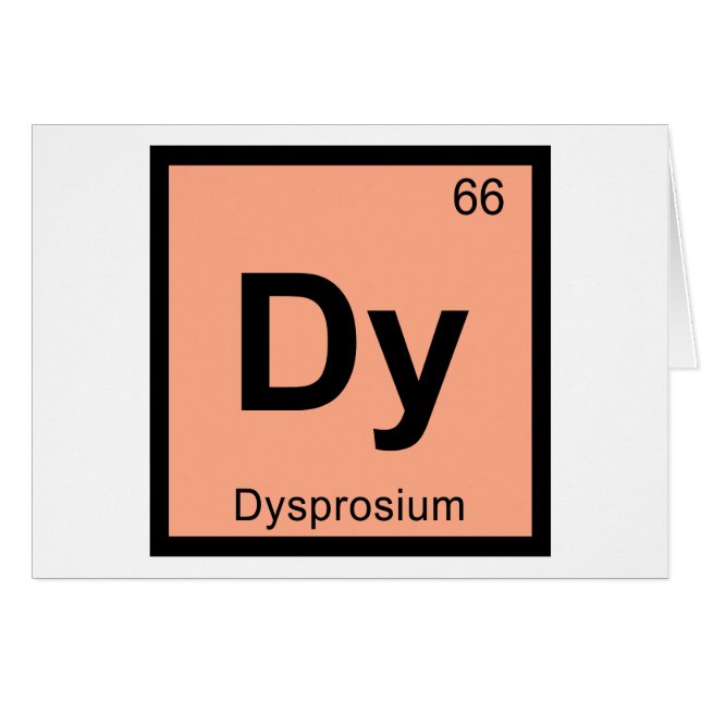 Dy - Química del Disprosio Símbolo de la Tabla Per (Anverso (Horizontal))