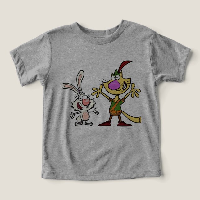 Dynamic Duo - Silly Cat and Rabbit t-shert  bebe (Diseño delantero )