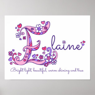E arte en monograma Elaine chicas nombre significa