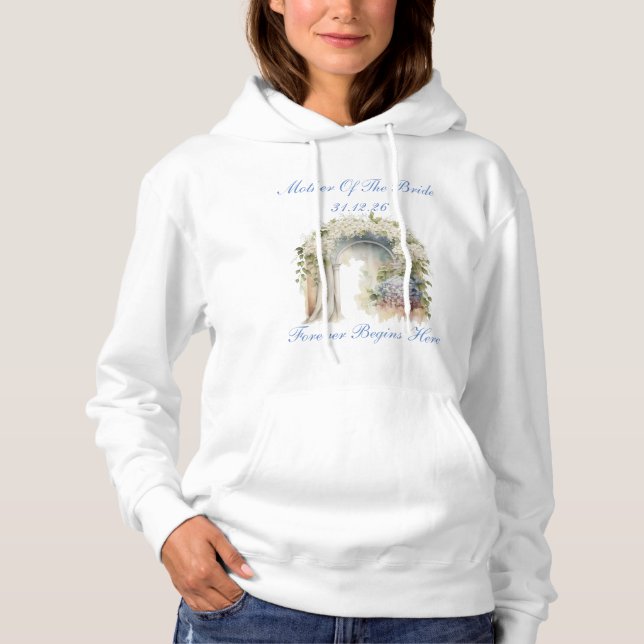 e Sudadera con Capucha para Novia de Boda Floral S (Anverso)