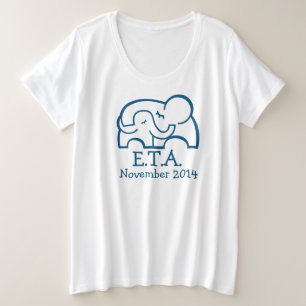 E.T.A. mamá elefante abraza camiseta azul de mater