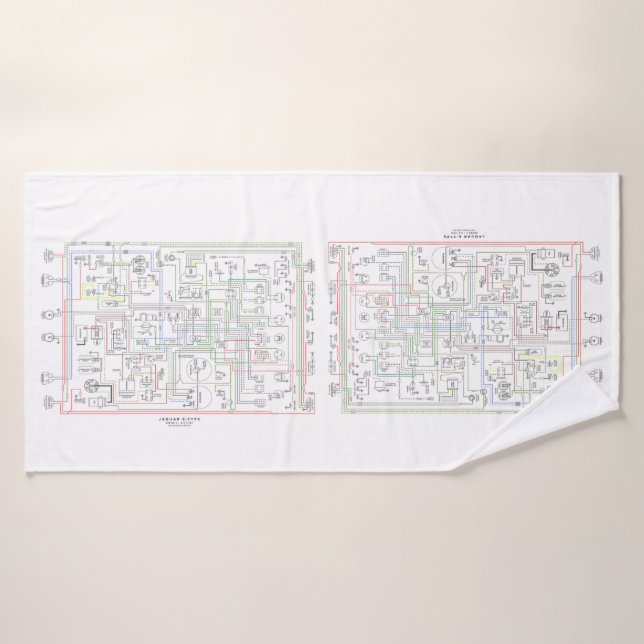 E Tipo Jag, Diagrama de cableado. (Toalla de baño)