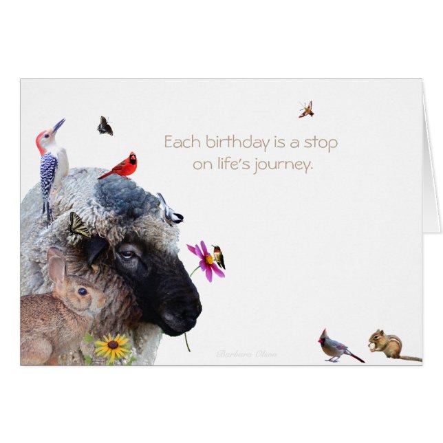 Each birthday is a stop on life's journey. (Anverso (Horizontal))