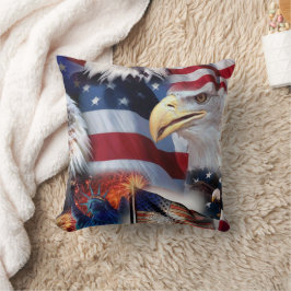 Eagle American Flag Cojín decorativo