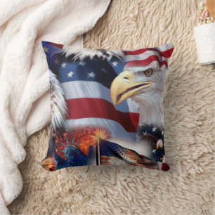 Eagle American Flag Cojín decorativo