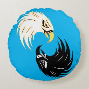 "Eagle Eye" Almohada Redonda - Azul