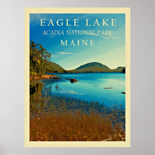 Eagle Lake, póster de viajes de Maine