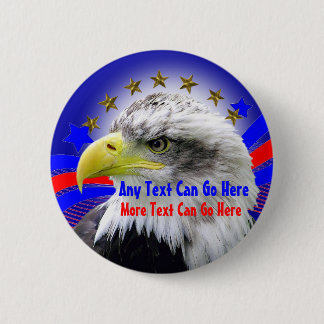Eagle patriótico y Pin redondo del botón de las