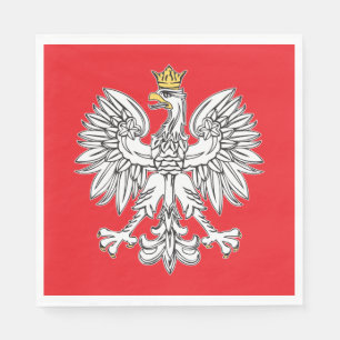 Eagle polaco con la servilleta de papel de la