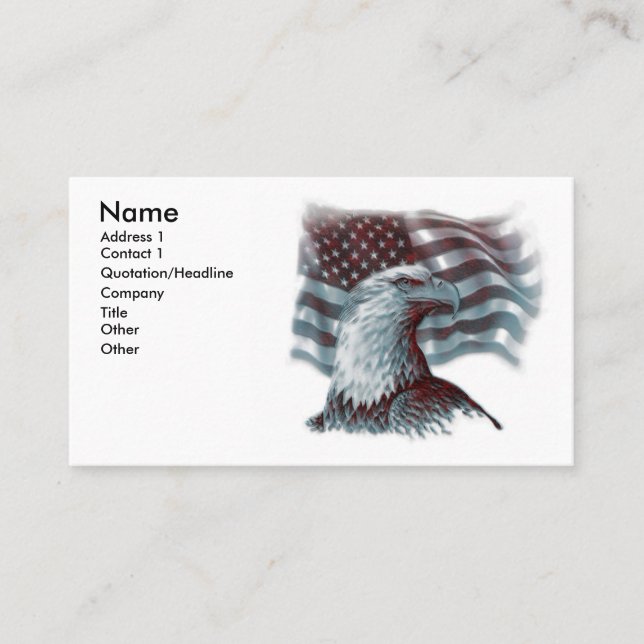 Eagle rojo - tarjetas de visita patrióticas (Anverso)