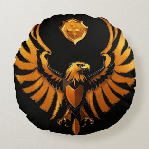 "Eagle Soar: Almohada redonda con impresión majest