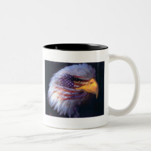 ¡EAGLE Y BANDERA AMERICANA! TAZA 11oz