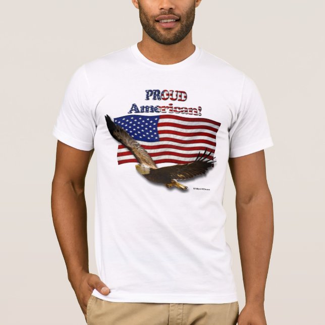 Eagle y US FLAG: Orgullosa camiseta estadounidense (Anverso)