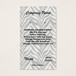 EARRING HOLDER Cards Personalizado tarjetas de vis