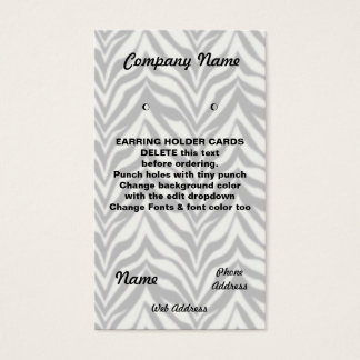 EARRING HOLDER Cards Personalizado tarjetas de vis