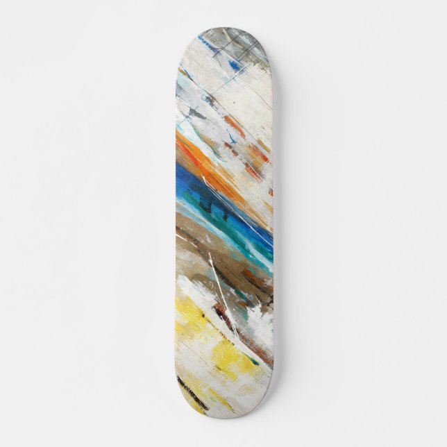 Earth Tone Rainbow Brushstroke Abstract Skateboard (Anverso )