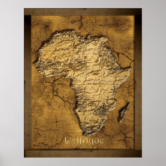 Earthy 2D Africa Map Poster de arte (Frente)