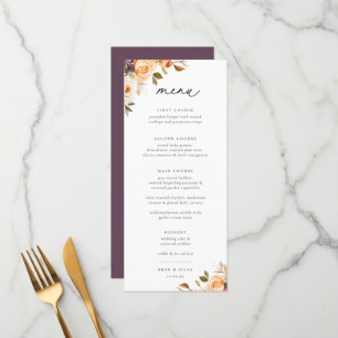 Earthy Autumn Floral Boda Menu