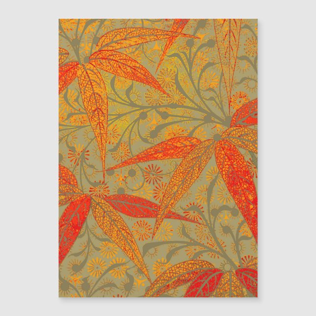 Earthy Bamboo Art Vintage Print Naranja (Anverso)
