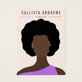 Earthy Boho Black Hair Chica Earring Necklard Card