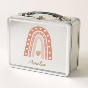 Earthy Boho Rainbow con corazones personalizados