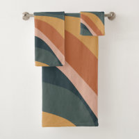 Earthy Boho Resumen Wavy Swirl Lines Terracotta  