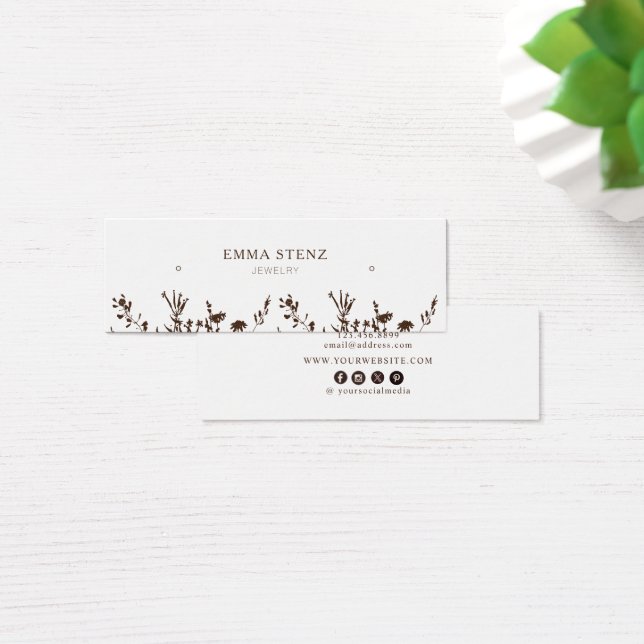 Earthy Floral • Earring Hoops Studs Display Card   (Escritorio)