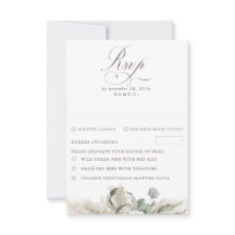 Earthy Floral Pampas Boho Wedding RSVP