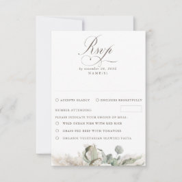 Earthy Floral Pampas Boho Wedding RSVP