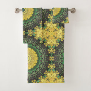 Earthy Green y Yellow Mandala Kaleidoscope