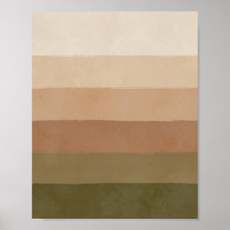 Earthy Horizon Stripes - arte mural Minimalista