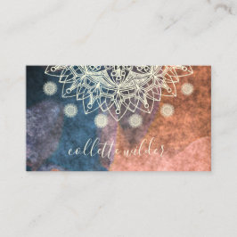 Earthy Lotus Flower Mandala Yoga tarjeta de visita