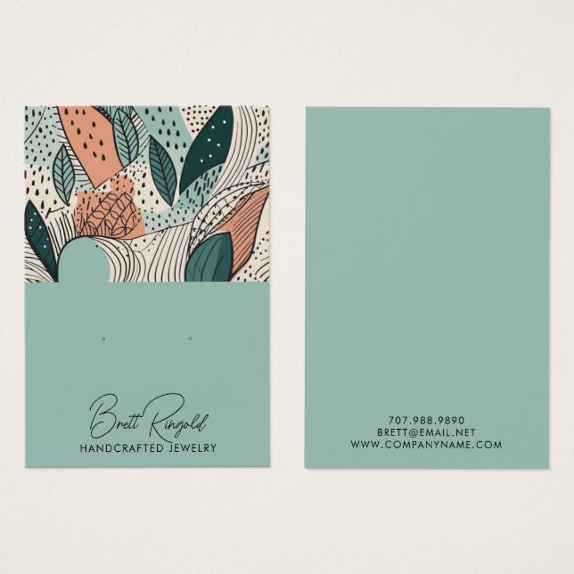 Earthy Modern Boho Apricot Cream Earn Display (Anverso y reverso)