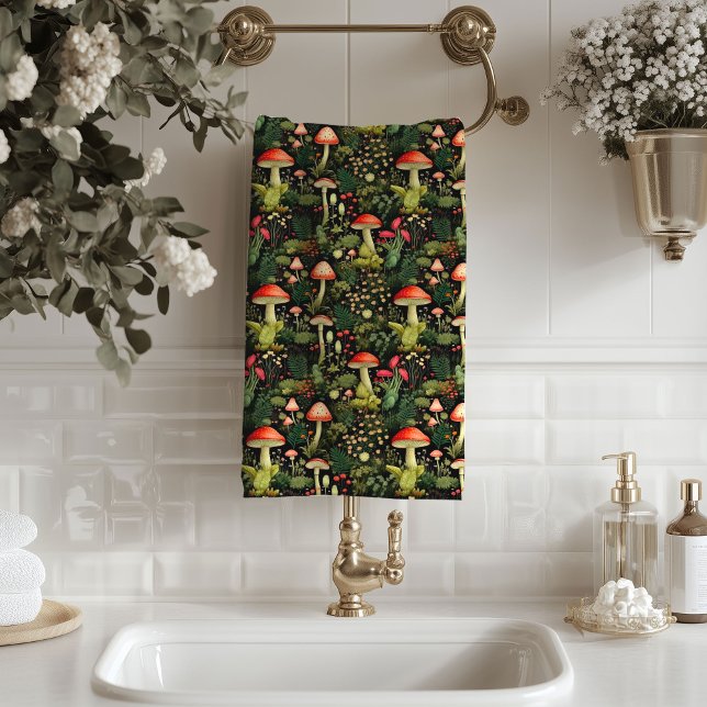 Earthy Mushroom Bath Towel Vintage Charm (Earthy Mushroom Bath Towel Vintage Charm)