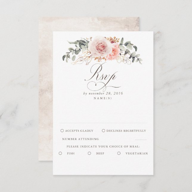 Earthy Shades Foliage Boho Wedding RSVP (Anverso / Reverso)