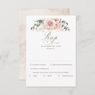 Earthy Shades Foliage Boho Wedding RSVP