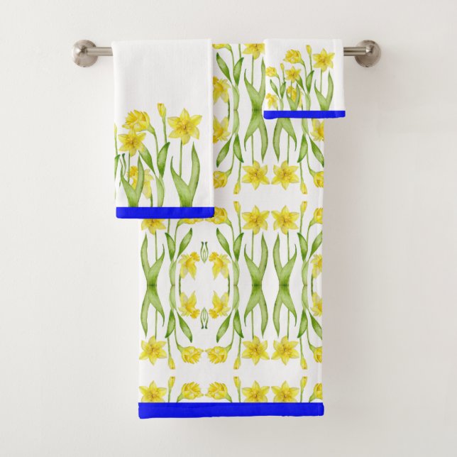 Earthy Spring on a Bathroom Towel Set (D) (In situ)