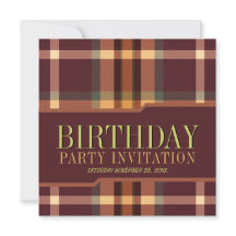 Earthy Tartan Plaids Invitaciones a la fiesta de c