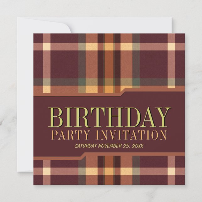 Earthy Tartan Plaids Invitaciones a la fiesta de c (Anverso)