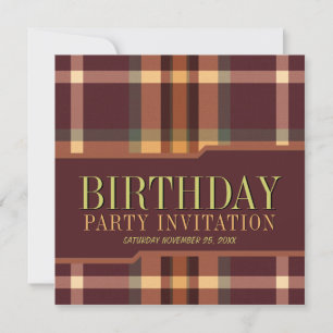Earthy Tartan Plaids Invitaciones a la fiesta de c