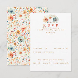 Earthy Wildflower Wedding Tarjeta RSVP