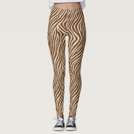 Earthy Zebra Print Fashion Leggings