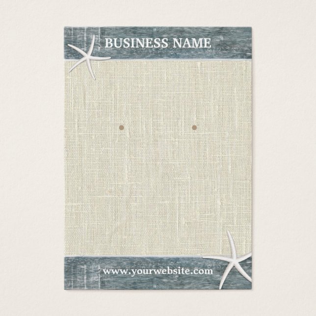 Eartic Display Burlap & Wood Starfish Rústico (Frente)