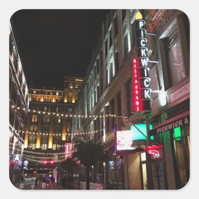 East 4th Street, Cleveland, Ohio Photo Pegatina (Anverso)