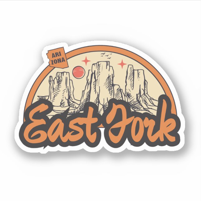 East Fork, Arizona  Pegatina (Anverso)