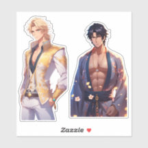 East Meets West Husbando Pegatina Pack | Anime Fan