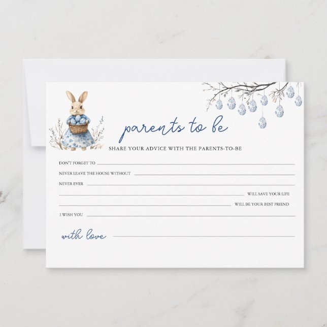 Easter Baby Shower Advice para la tarjeta de padre (Anverso)